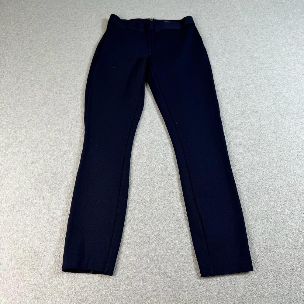 J Crew Pants Women 0R Blue Ponte Ankle Slim Stretch Office Career Quiet Luxury